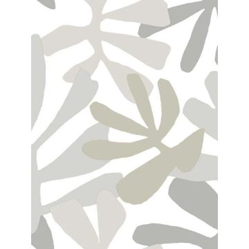 Kinetic Tropical Peel and Stick Grey and Beige Wallpaper