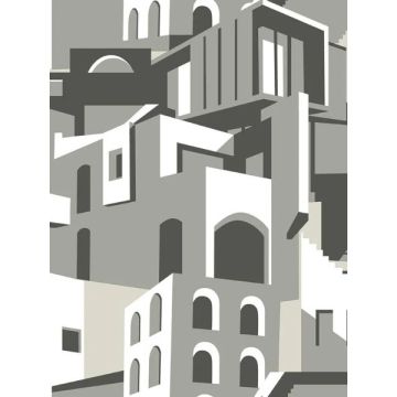 Arch Architectural Peel and Stick Grey Wallpaper