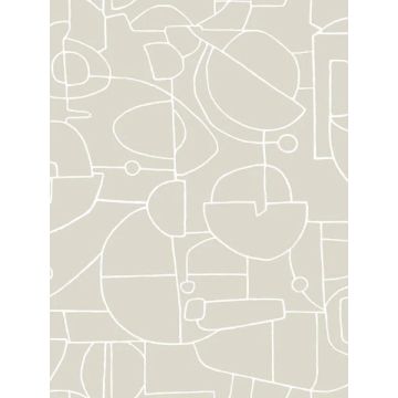 Robotics Peel and Stick Beige Wallpaper