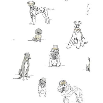 Dogs Life Peel and Stick Silver and Gold Wallpaper