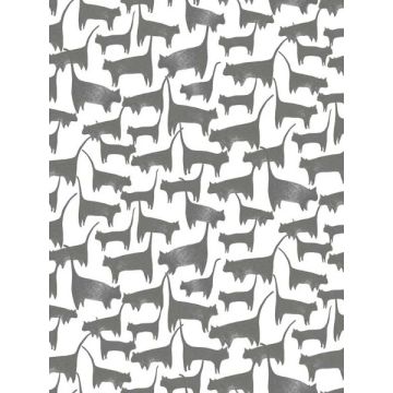 Cat Tails Peel and Stick Black Wallpaper