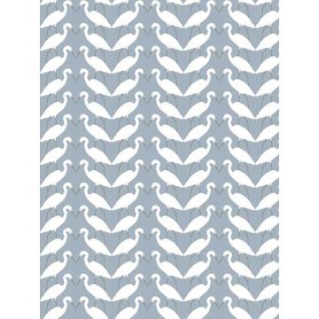 Elegant Birds Peel and Stick Blue Wallpaper