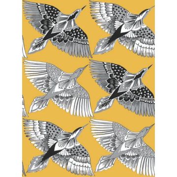 Feather Flight Peel and Stick Yellow Wallpaper