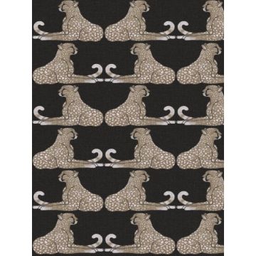 Reclining Cheetahs Peel and Stick Black Wallpaper