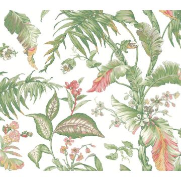 Fiji Garden Peel and Stick White Multi Wallpaper