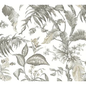 Fiji Garden Peel and Stick Black & White Wallpaper