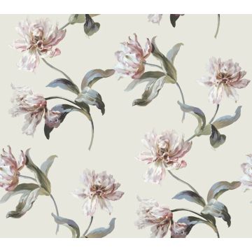 Large Parrot Tulip Peel and Stick Neutral Wallpaper