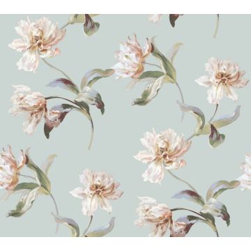 Large Parrot Tulip Peel and Stick White Wallpaper
