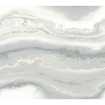 Shifting Sands Peel and Stick Slate Blue Metallic Wallpaper