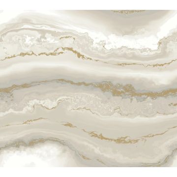 Shifting Sands Peel and Stick Beige Metallic Wallpaper