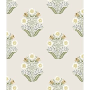Sophie Floral Medallion Peel and Stick Sage Wallpaper