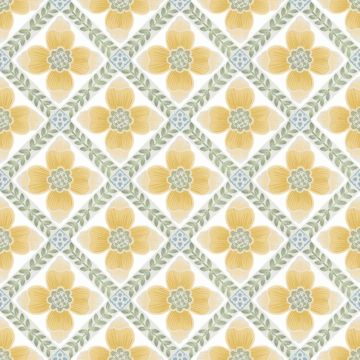 Mimi Quilted Floral Peel and Stick Yellow Wallpaper