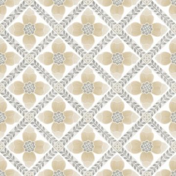 Mimi Quilted Floral Peel and Stick Neutral Wallpaper