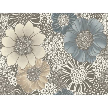 Anemones Peel and Stick Brown Wallpaper