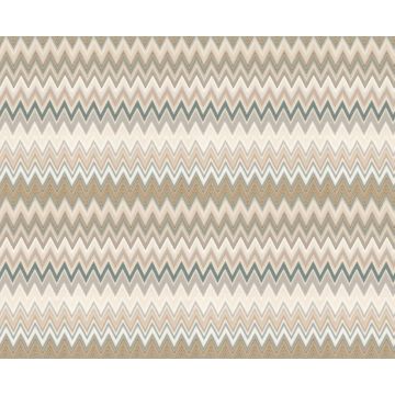 Zig Zag Peel and Stick Green Wallpaper