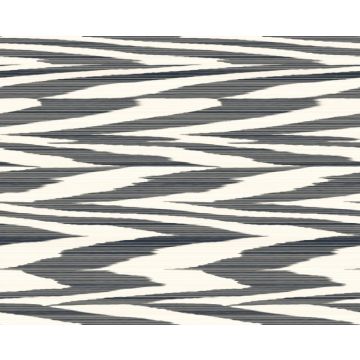 Flamed Zig Zag Peel and Stick Black Wallpaper
