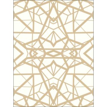 Shatter Geometric Peel and Stick White Gold Wallpaper