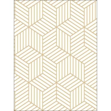Striped Hexagon Peel and Stick White Gold Wallpaper