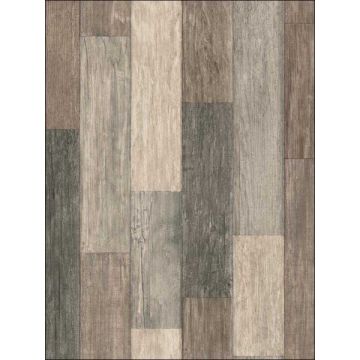 Dark Weathered Plank Peel and Stick Brown Wallpaper