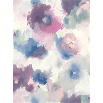 Impressionist Floral Peel and Stick Purple Wallpaper