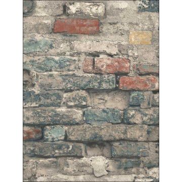 Brick Alley Peel and Stick Red and Tan Wallpaper