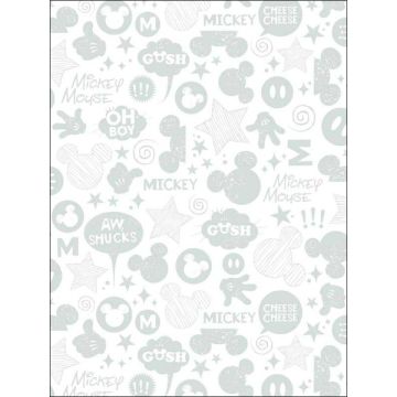 Mickey Mouse Icons Peel and Stick Silver Wallpaper