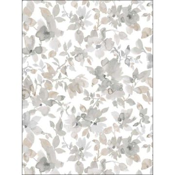 Watercolor Floral Peel and Stick Neutral Wallpaper