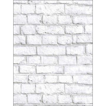 Brick Peel and Stick White Wallpaper