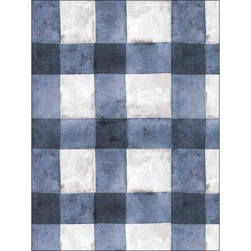 Buffalo Plaid Peel and Stick Blue Wallpaper