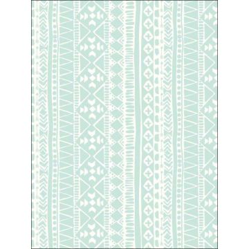 Tribal Peel and Stick Teal Wallpaper