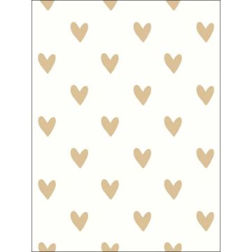 Heart Spot Peel and Stick Tan Wallpaper