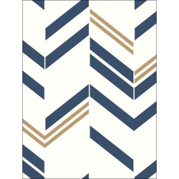 Chevron Stripe Peel and Stick Blue Wallpaper
