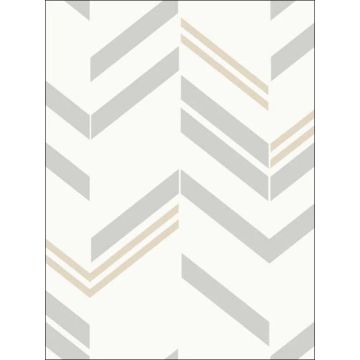 Chevron Stripe Peel and Stick Grey Wallpaper
