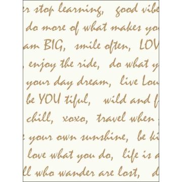 Dream Big Script Peel and Stick Gold Wallpaper