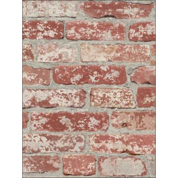 Stuccoed Brick Peel and Stick Dark Red Wallpaper