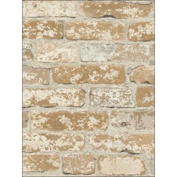 Stuccoed Brick Peel and Stick Brown Wallpaper