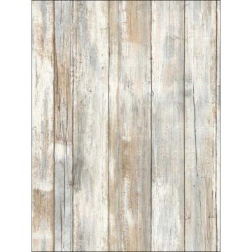Distressed Wood Peel and Stick Tan Wallpaper