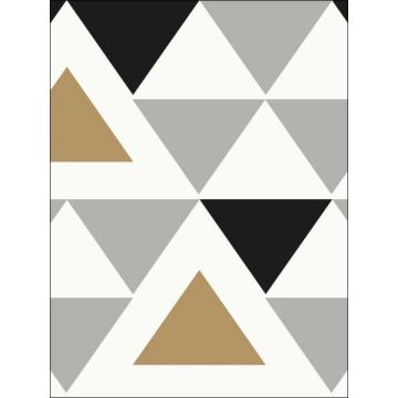 Geometric Triangle Peel and Stick Black Gray Gold Wallpaper