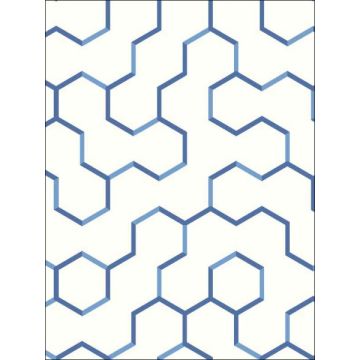 Open Geometric Peel and Stick Blue Wallpaper