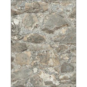 Weathered Stone Peel and Stick Gray Brown Wallpaper