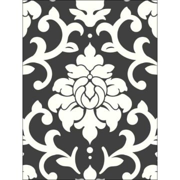 Damask Peel and Stick Black Wallpaper