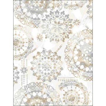 Bohemian Peel and Stick Tan Blue Wallpaper