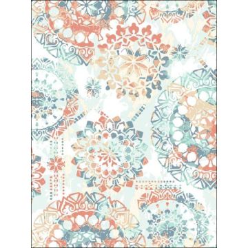 Bohemian Peel and Stick Orange Blue Wallpaper