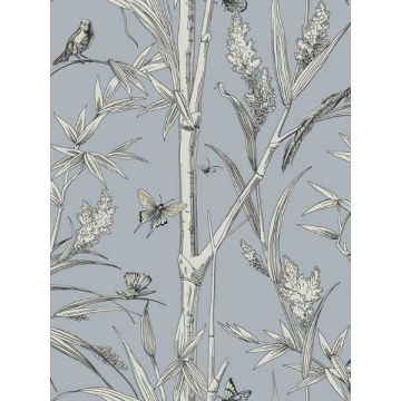 Bambou Toile Sky Blue Wallpaper