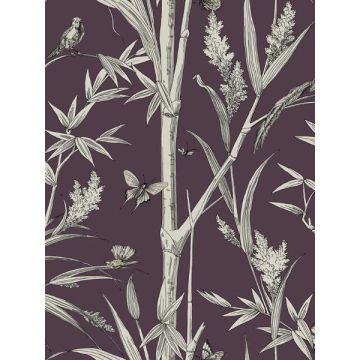 Bambou Toile Burgundy Wallpaper