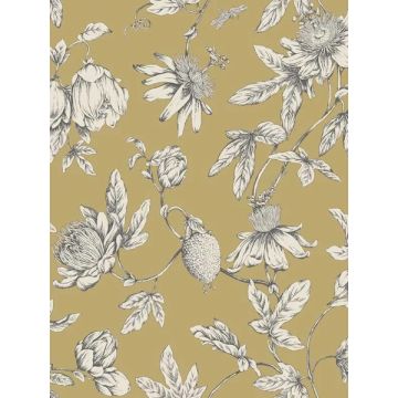 Passion Flower Toile Harvest Wallpaper