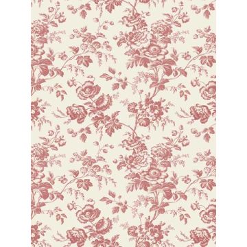 Anemone Toile French Red Wallpaper