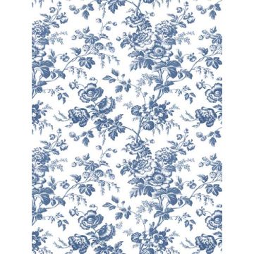 Anemone Toile Navy Wallpaper