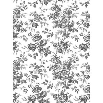 Anemone Toile Black Wallpaper