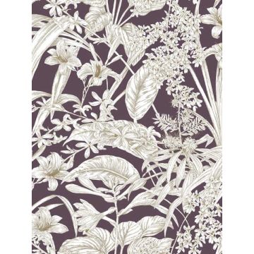 Orchid Conservatory Toile Mulberry Wallpaper